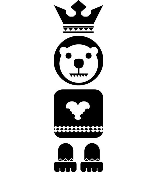Sticker Totem Ours noir