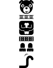 Sticker Totem Chien noir