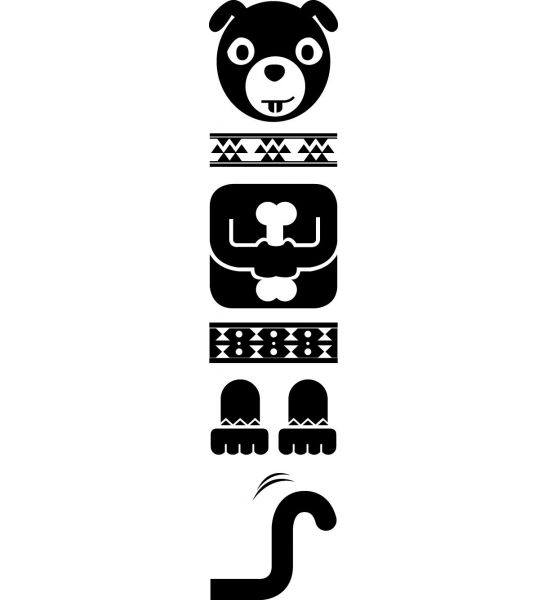 Sticker Totem Chien noir