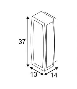 applique MERIDIAN BOX 2 anthracite E27 max 25W plastique transparent