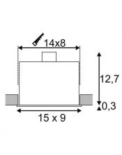 encastré KADUX 2 GU10 carré noir max 2x50W