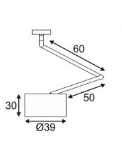 plafonnier bras flexible en 2 parties TENORA CL-2 blanc E27 60W max