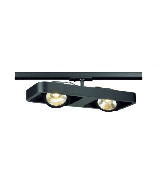 spot double LYNAH noir LED 2x10W adaptateur 1 allumage inclus