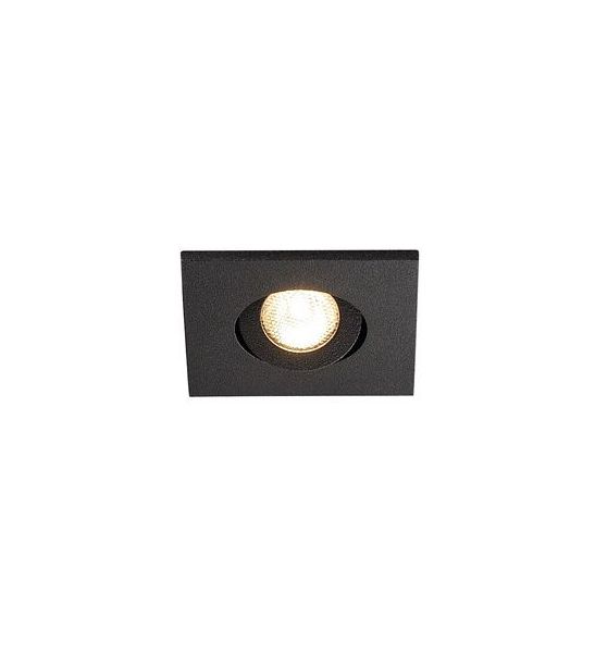 NEW TRIA MINI LED carré encastré noir 3W 3000K 30° alim et clips ressorts