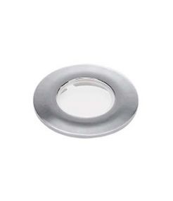 Collerette pour F-LIGHT, plat, rond, chrome, avec verre transparent