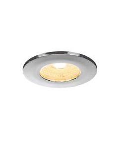 Collerette pour F-LIGHT, plat, rond, chrome, avec verre transparent