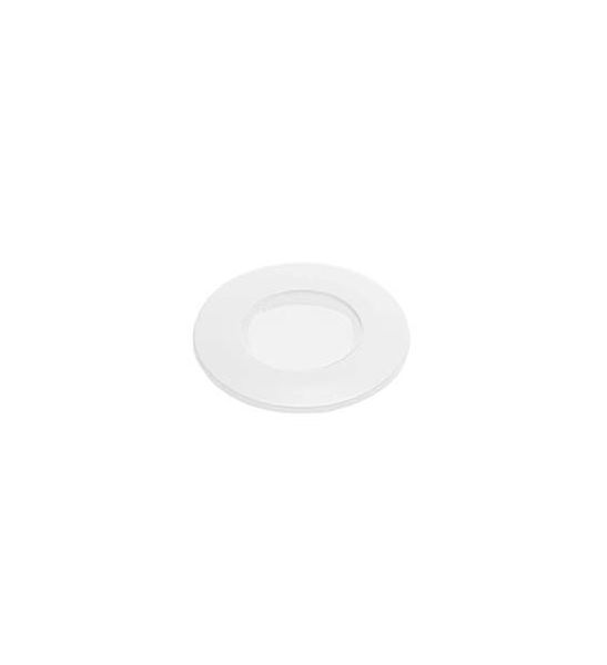 Collerette pour F-LIGHT, plat, rond, blanc, avec verre transparent