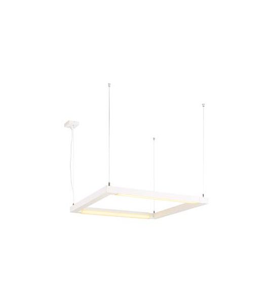 OPEN GRILL DOUBLE TWIST LED, suspension carrée blanche