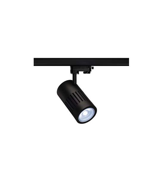 spot STRUCTEC LED 30W, Noir, 4000K, 60°, adaptateur rail 3 allumage inclus