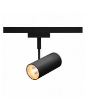 REVILO, spot noir LED 3000K, 15 degres, adaptateur rail 2 allumages inclus