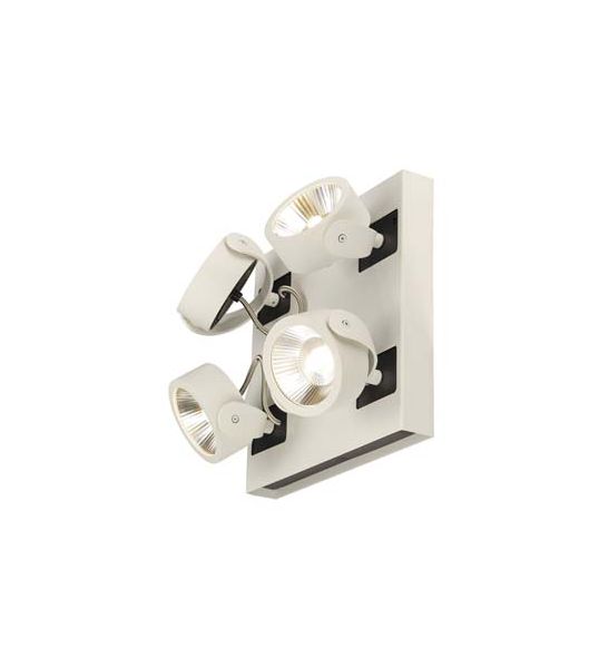 KALU LED 4 applique/plafonnier, carre, blanc/noir, LED 60W, 3000K, 24 degres