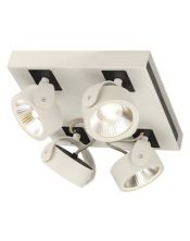 KALU LED 4 applique/plafonnier, carre, blanc/noir, LED 60W, 3000K, 24 degres