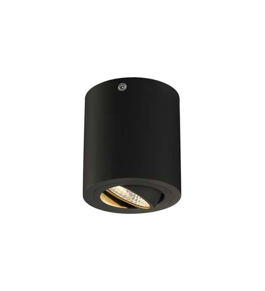 UNO LUX plafonnier, rond, noir mat, 6W, LED 3000K, 38°, alim incluse