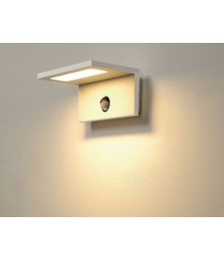 ANGOLUX S, applique avec detecteur, blanc, LED 9,8W 3000K, IP44