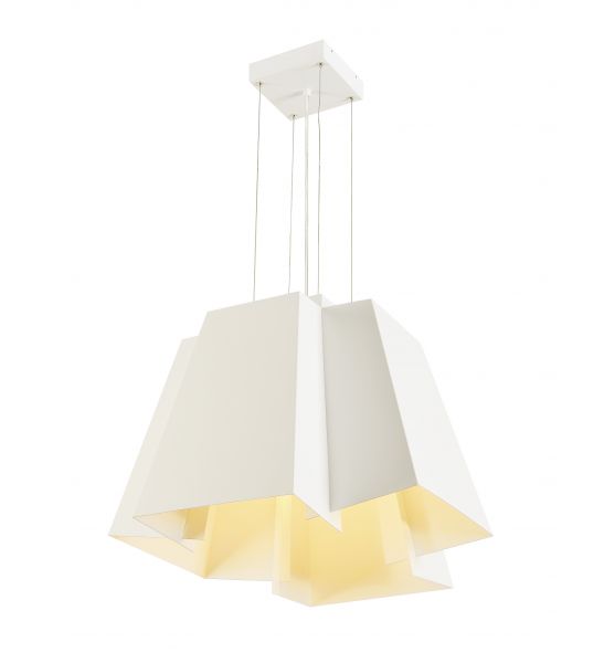 SOBERBIA 53, suspension, carree, blanche, LED 38W, 2700K, 4000lm