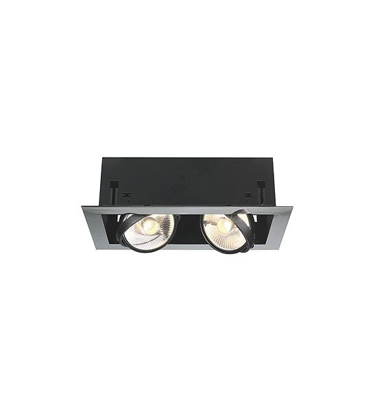 Aixlight flat double es111, chrome / noir mat