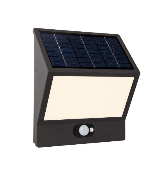 applique extérieure solaire anthracite LED 3,5W, 3000K, IP54, avec détecteur de mouvement