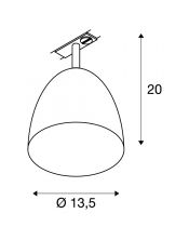 PARA CONE 14, spot pour rail 1 allumage, intérieur, cuivre, GU10/QPAR51, 25W max, adaptateur 1 all. inclus
