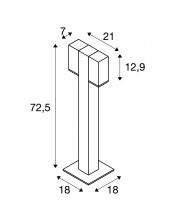 THEO PATHLIGHT, borne extérieure, double, anthracite, GU10/QPAR51, 2x7W max, IP44