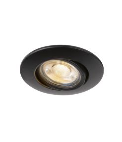 EASY-INSTALL QPAR51, encastré de plafond intérieur, rond, noir, GU10/QPAR51, 20W max