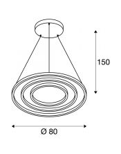 suspension intérieure blanche mat ONE TRIPLE, LED 65W, 3000/4000K, variable Dali