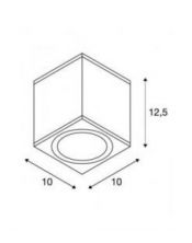 ENOLA, plafonnier extérieur, carré, Modele m, anthracite, LED 10W, 3000K/4000K, IP65