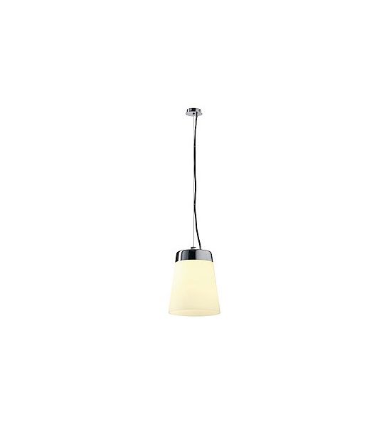 Satin cone shade, suspension, e27, blanc/chrome