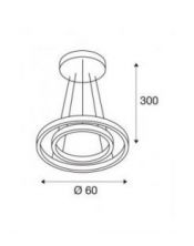 ONE DOUBLE, suspension intérieure, up/down, noir, LED, 55W, 3000/4000K, interrupteur CCT, variable Dali