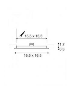 SENSER 18, encastré de plafond intérieur, carré, blanc, LED, 4000K