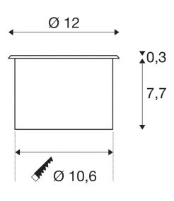 DASAR FLAT 120, encastré de sol ext, inox, LED, 7W, 4000K, IP65/IP67, inox 304