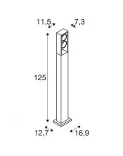 ESKINA FRAME 125, borne ext, double, anthracite, LED, 27W, 3000/4000K, IP65, CCT