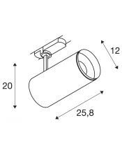 NUMINOS® XL, spot rail 3 all int, 36°, noir, LED, 36W, 2700K, variable Dali