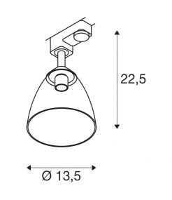 PARA CONE GL, spot pour rail 3 allumages int, noir/transparent, GU10, 25W max