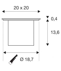 ROCCI 200, encastré de sol extérieur, carré, inox, LED, 16W, 3000K, IP65/IP67