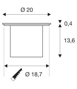 ROCCI 200, encastré de sol extérieur, rond, inox, LED, 16W, 3000K, IP65/IP67