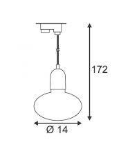 Rail 3 allumages, pirus suspension, chrome, verre satine, e14, 40w max