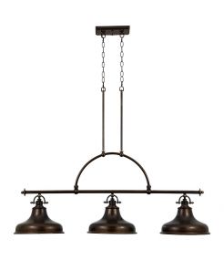 Luminaire îlot Emery 3 lumières - Bronze palladien