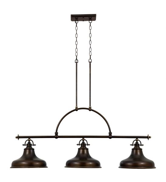 Luminaire îlot Emery 3 lumières - Bronze palladien