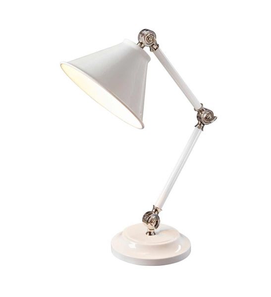 Mini lampe de table Provence Element 1 lumière - Blanc/Nickel poli