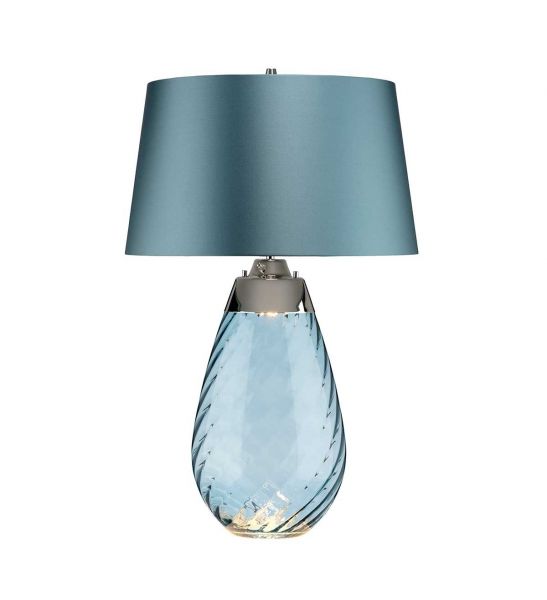 Grande lampe de table bleue Lena 2 lumières