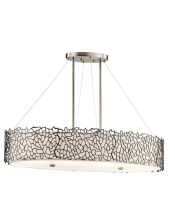 Luminaire îlot ovale Silver Coral 4 lumières