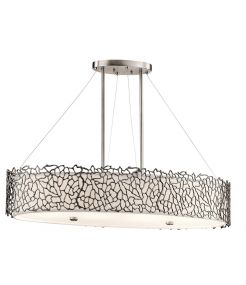 Luminaire îlot ovale Silver Coral 4 lumières