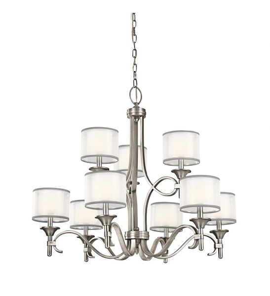 Lustre Lacey 9 lumières - Etain antique