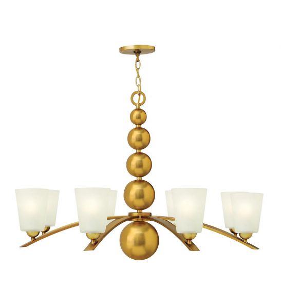 Lustre Zelda 8 lumières - Laiton vintage