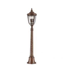 Lampadaire lanterne moyen English 3 lumières - Bronze anglais