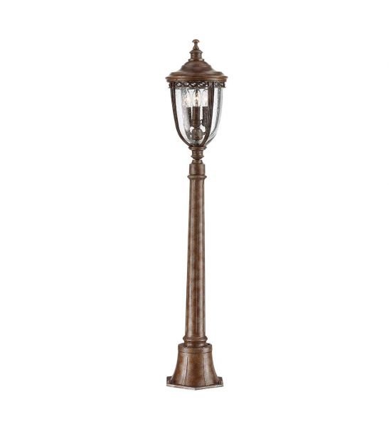 Lampadaire lanterne moyen English 3 lumières - Bronze anglais