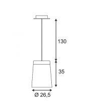 Tinto cone shade, suspension e27, noir/chrome