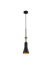 Etoile Suspension Small 1lumière - Noir mat et Feuille d'Or