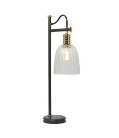 Lampe de table Douille 1 lumière - Noir/Laiton poli