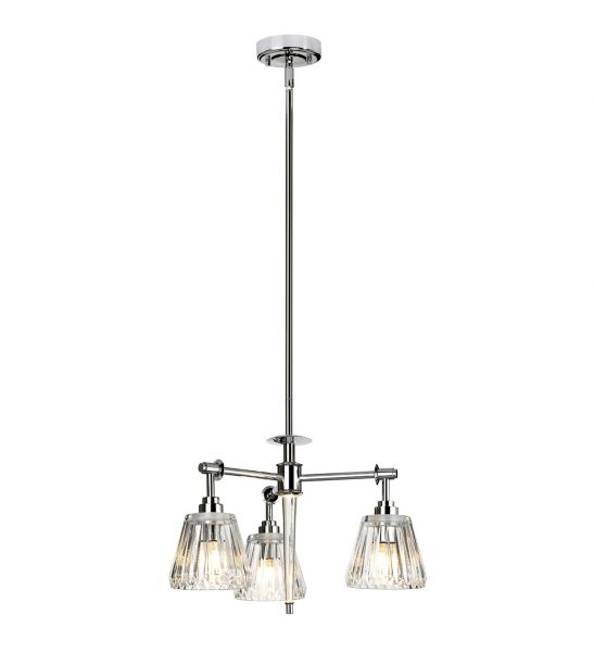 Suspension Agatha 3 lumières - Chrome poli